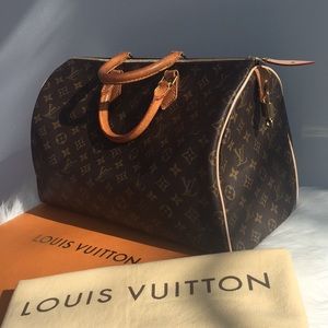 Auth L Vuitton Speedy 40 New Zipper and  Pipping